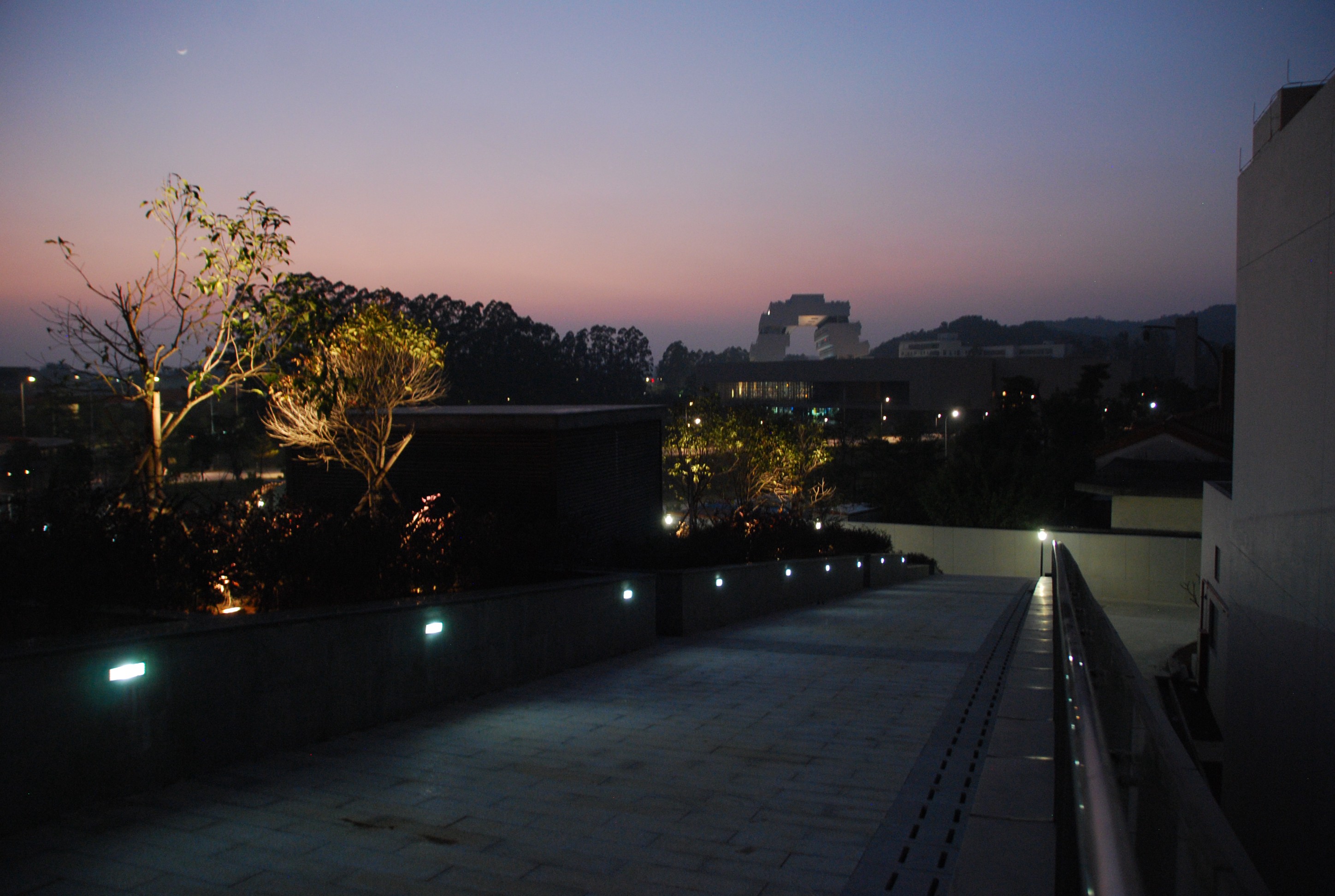 View of Shantou University’s recently unveiled medical college building from the rooftop park of the Shantou University Sports Park. Photo: John Noonan